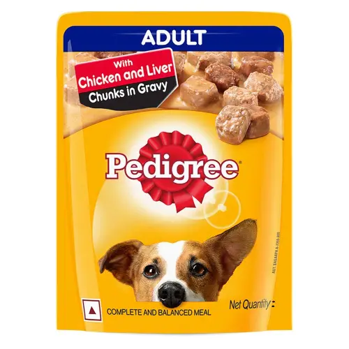 Pedigree Adult Dog Food Chicken & Liver Chunks Flavour In Gravy