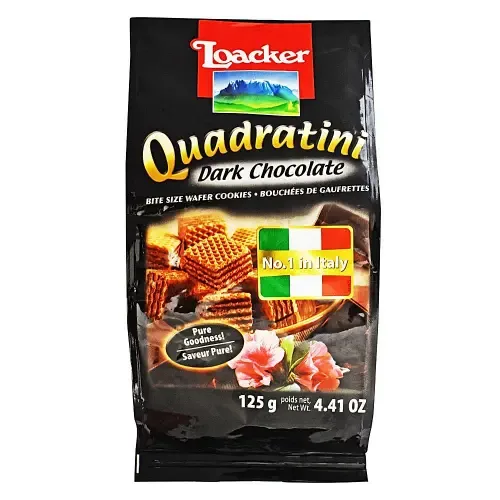 Loacker Quadratini Dark Chocolate Wafer Cookies