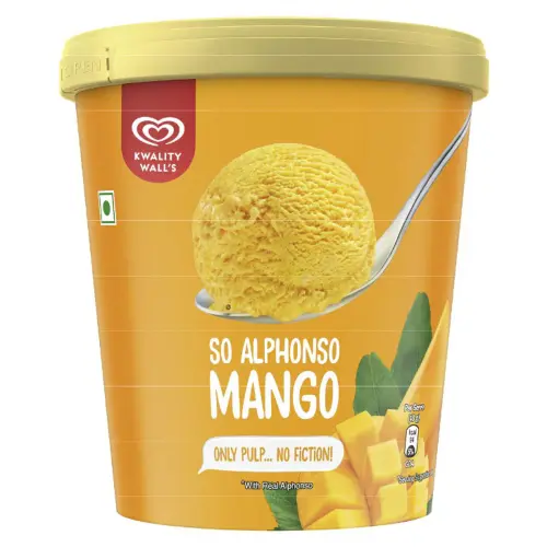 Kwality Walls The Dairy Factory Slow Churned Alphonso Mango Ice Cream
