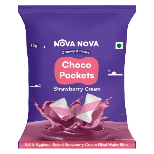 Nova Nova Choco Pockets Strawberry Cream Wafer Bites