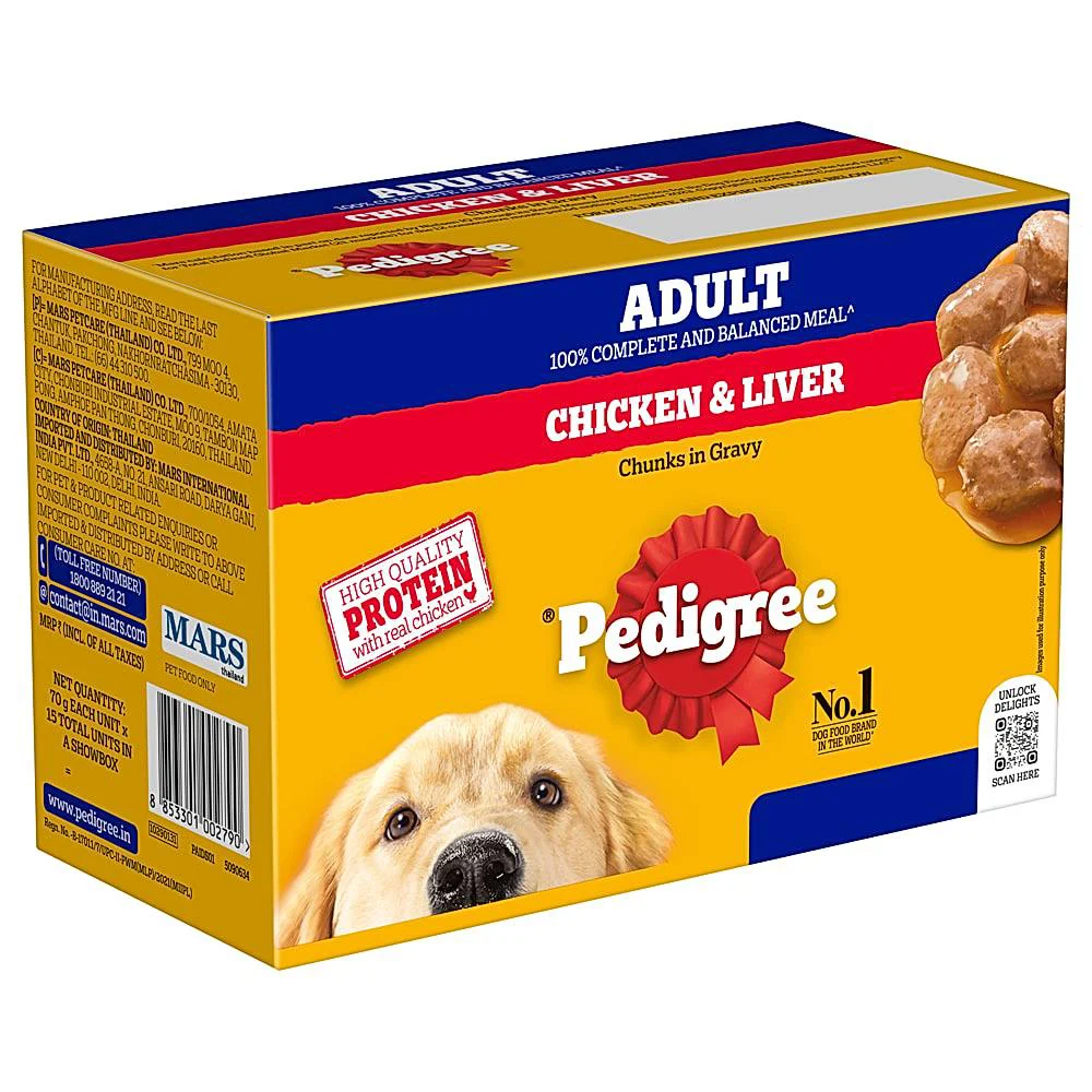 Pedigree Chicken & Liver Chunks In Gravy Adult Dog Food
