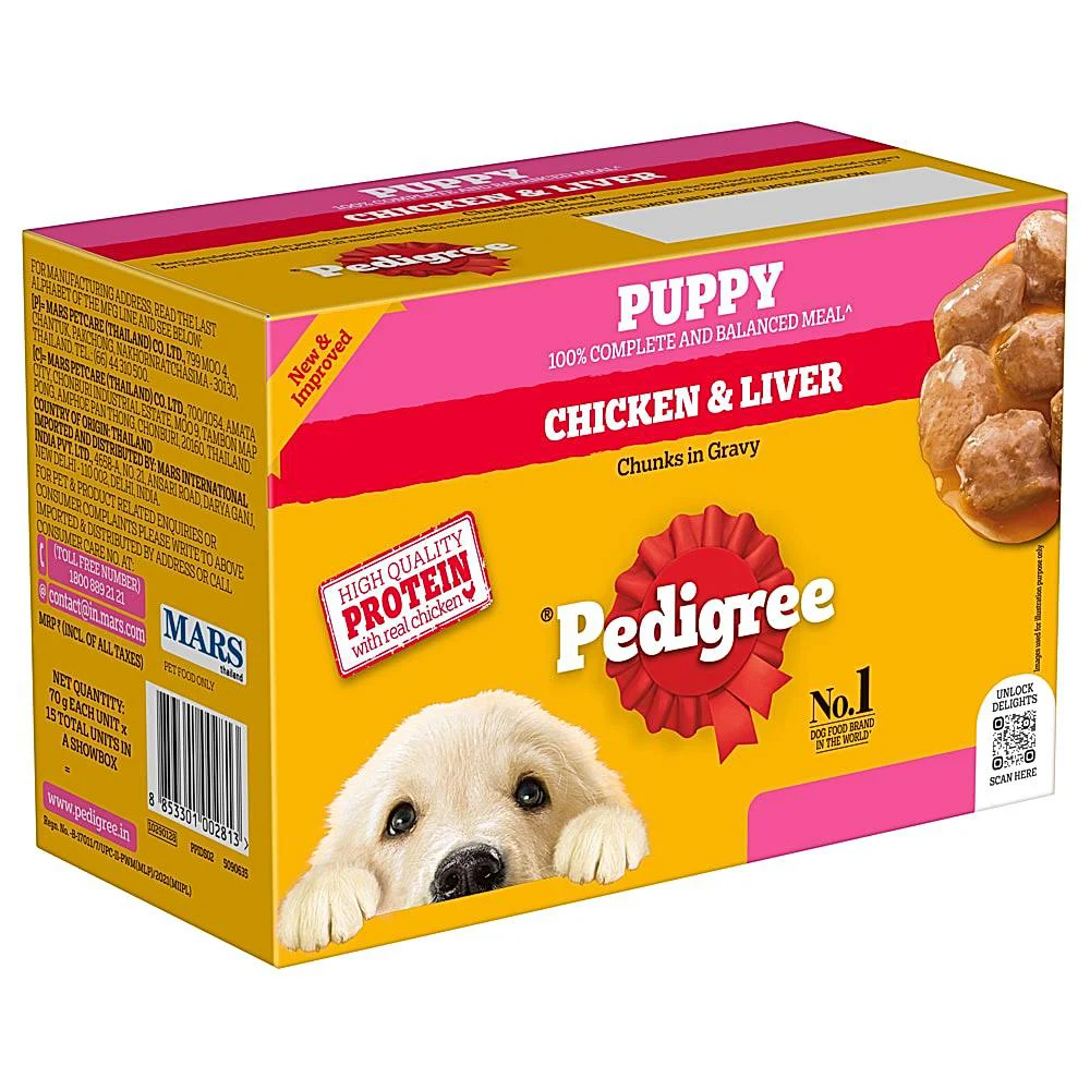 Pedigree Chicken & Liver Chunks In Gravy Puppy Food