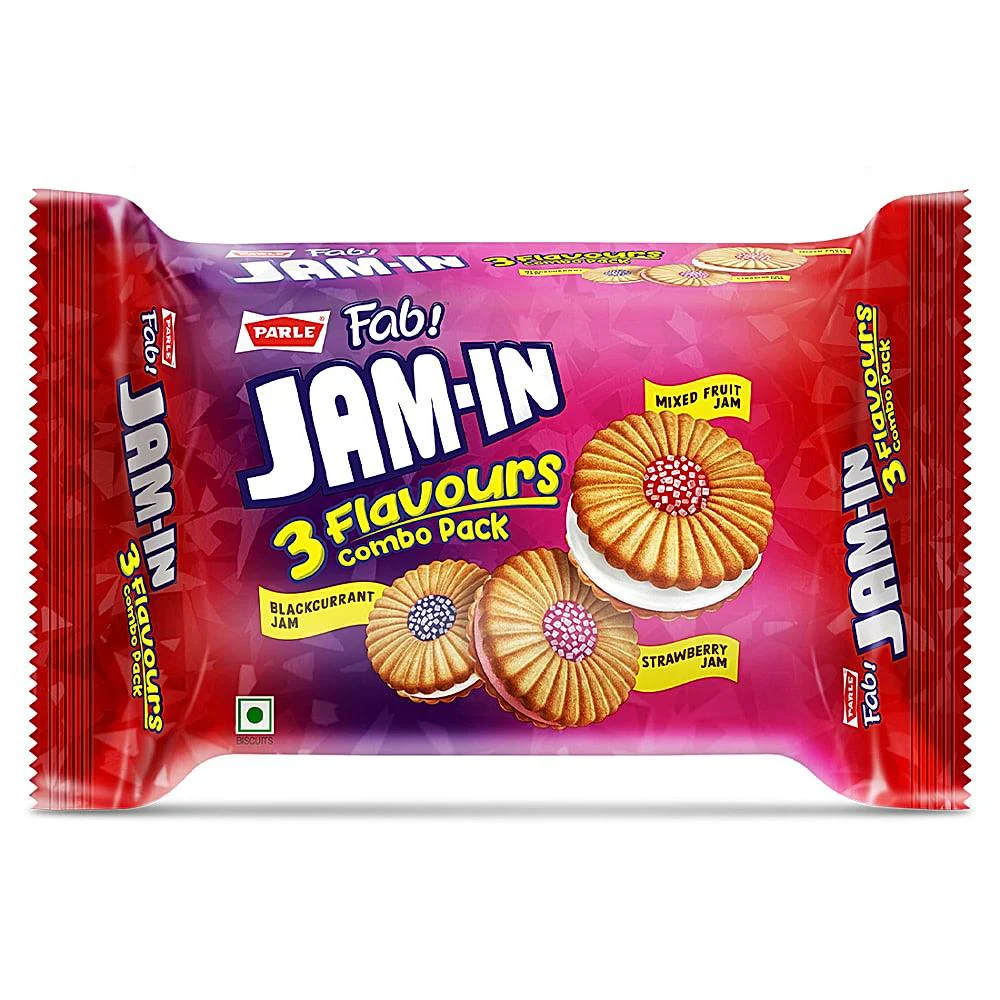 Parle Fab Jam-In 3 Flavours Biscuits
