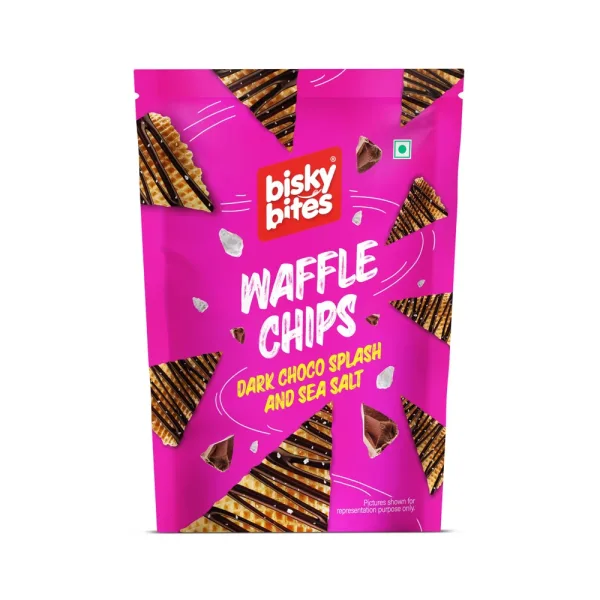 Bisky Bites Waffle Chips Dark Choco Splash And Sea Salt