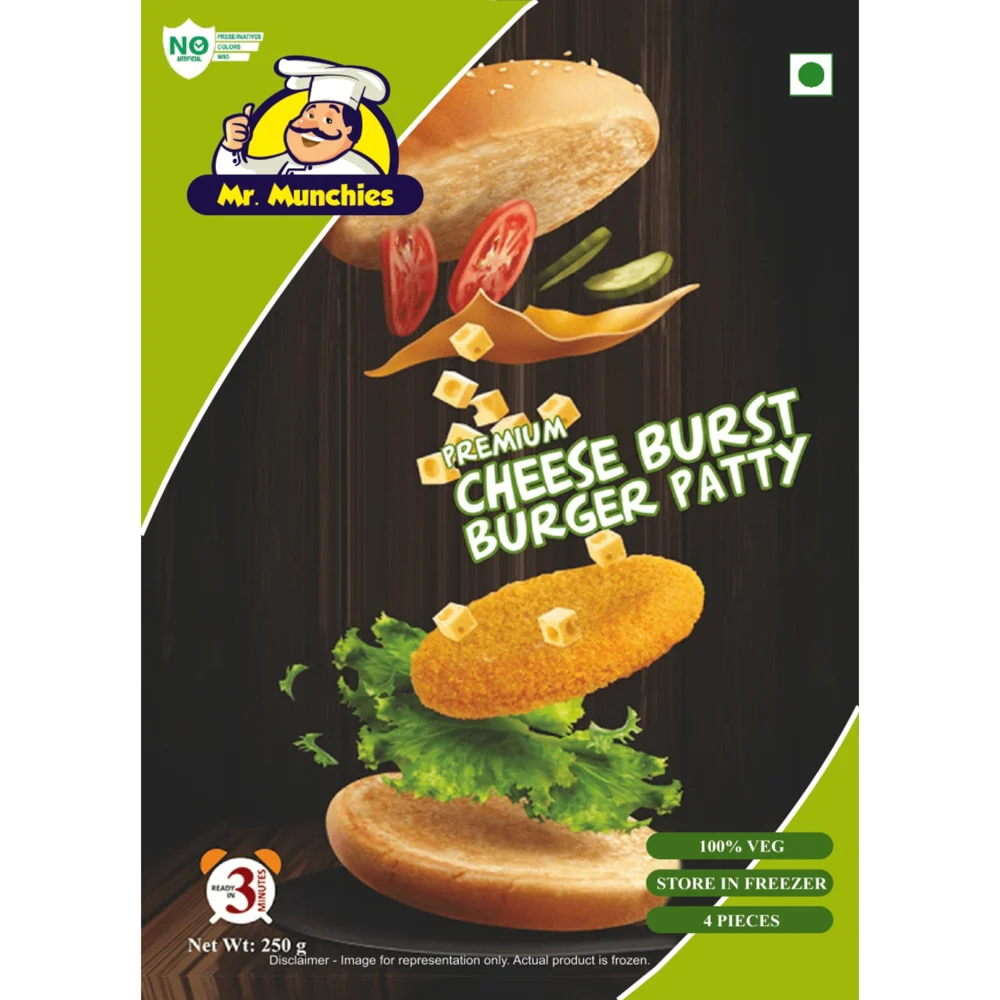 Mr. Munchies Premium Cheese Burst Burger Patty