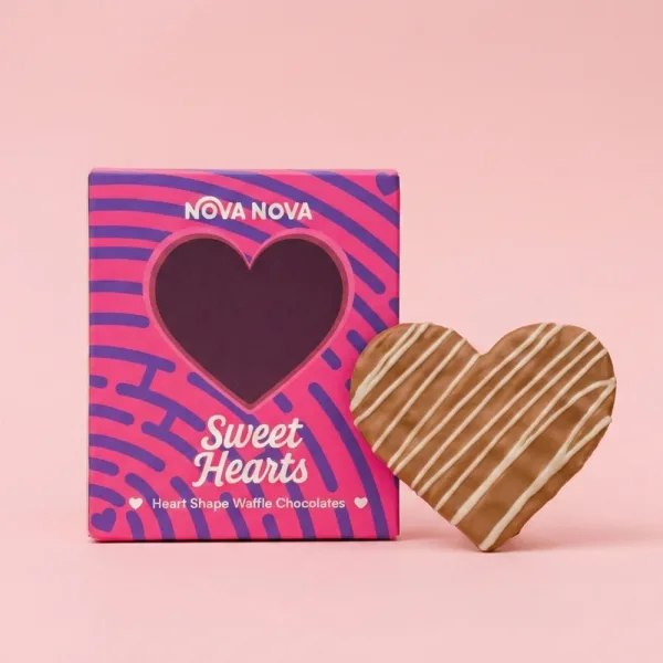 Nova Nova Heart Shape Belgian Waffle Chocolates