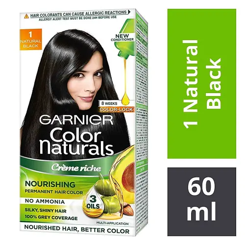 Garnier Colour Naturals 1 Black Hair Colour - 60 ml + 50 g