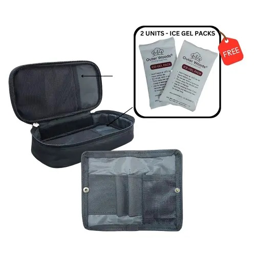 Outer Woods Insulin Cooling Travel Pouch (Black) - 300 g