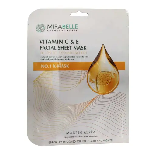 Mirabelle Vitamin C & E Facial Sheet Mask