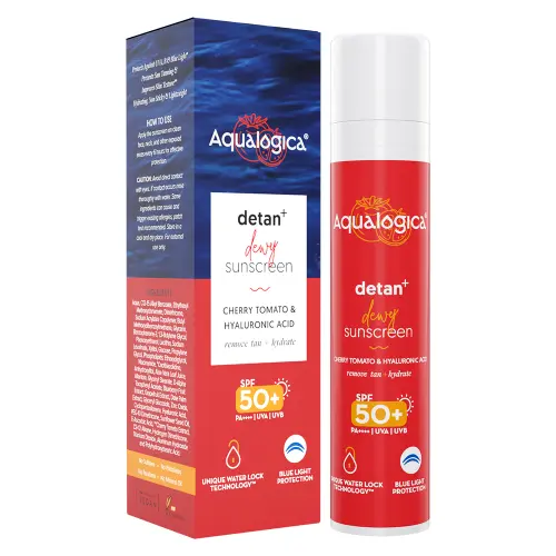 Aqualogica Detan+ Sunscreen Cherry SPF50+ - Cherry Tomato & Hyaluronic Acid