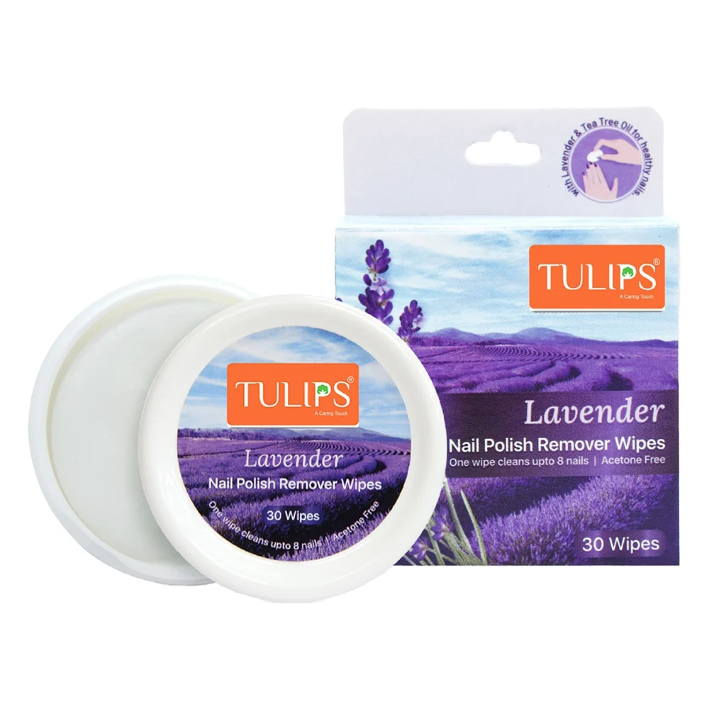 Tulips Lavender Nail Polish Remover Wipes