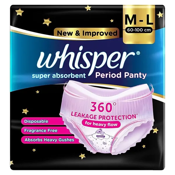 Whisper Super Absorbent Period Panty M-L
