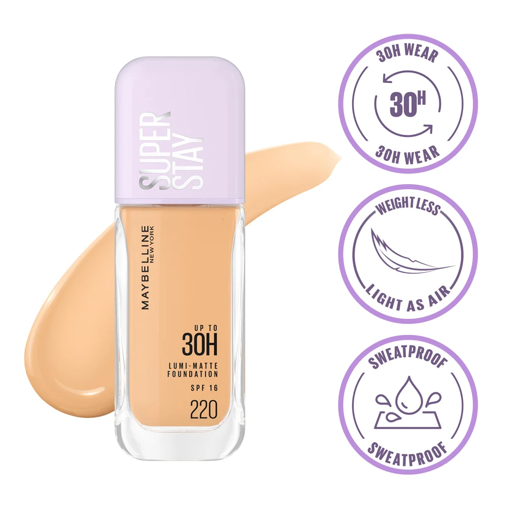 Maybelline New York Super Stay Lumi Matte Liquid Foundation 220 SPF16