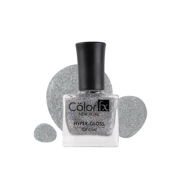 Colour Fx New York Hyper-Gloss Top Coat Holo 172 Nail Polish - Silver