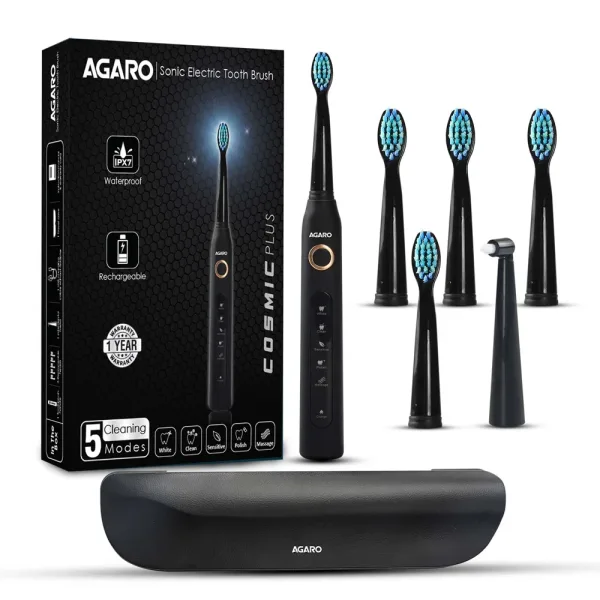 Agaro Cosmic Plus Sonic Electric Toothbrush - Black
