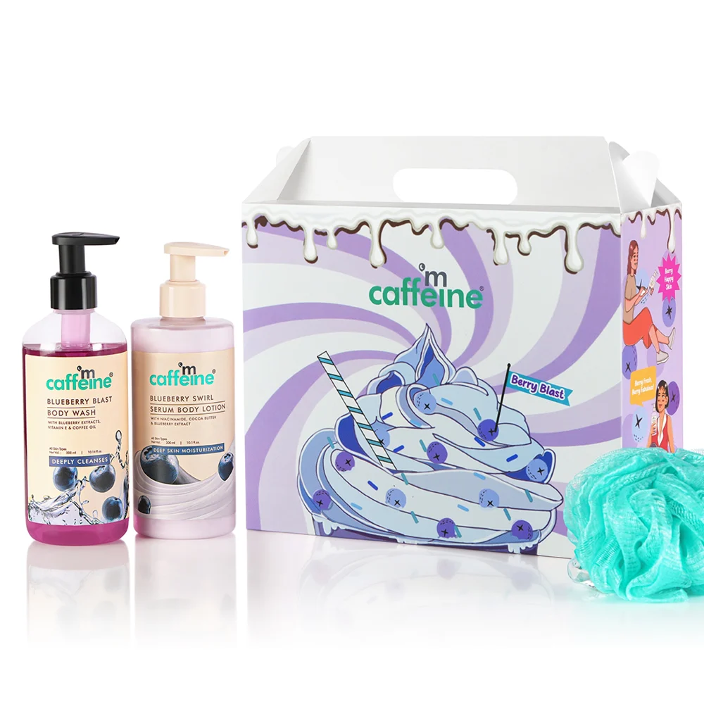 mCaffeine Blueberry Escape Body Bath & Body Lotion Gift Kit