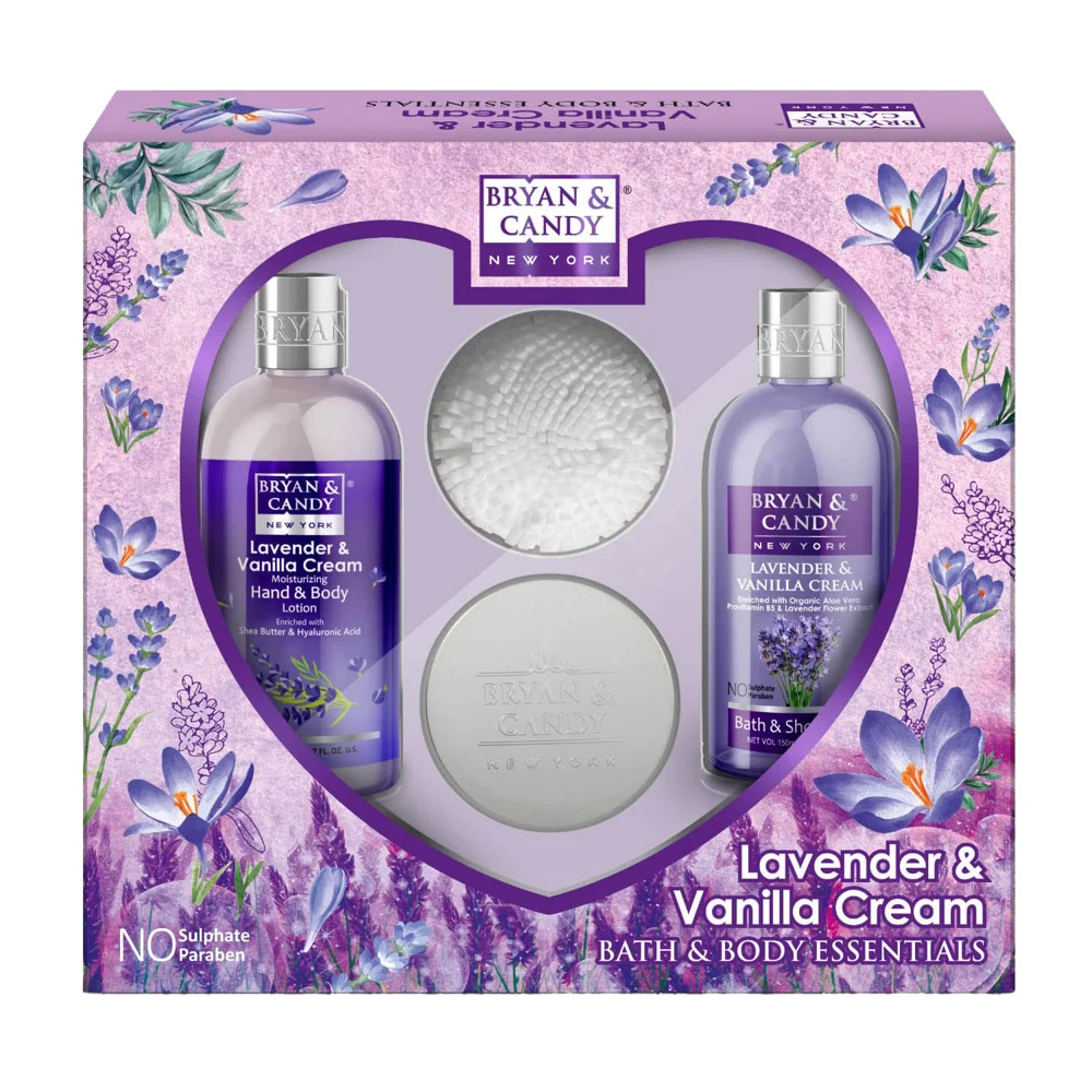 Bryan & Candy New York Lavender & Vanilla Cream Bath & Body Essentials Kit