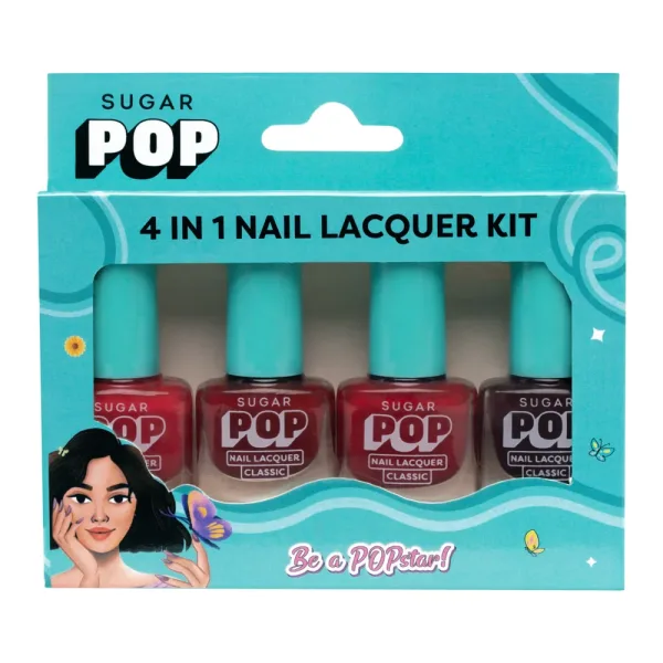 Sugar Pop 4 In 1 Nail Lacquer Kit 02 Rouge Canvas