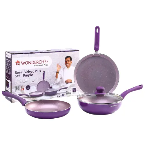 Wonderchef Royal Velvet Plus Set (Purple) - 4 Pieces