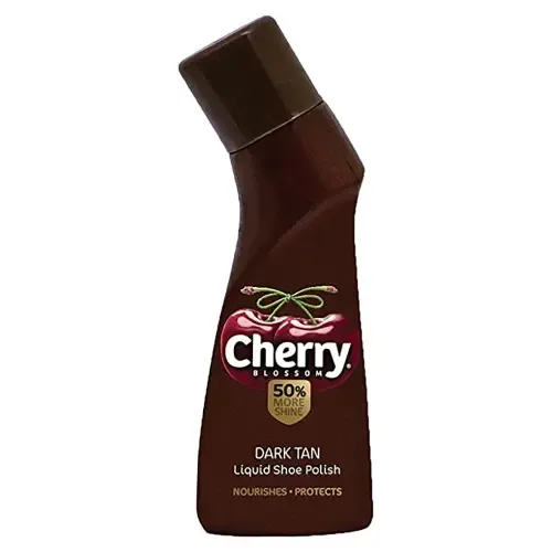 Cherry Blossom Liquid Shoe Polish - Dark Tan
