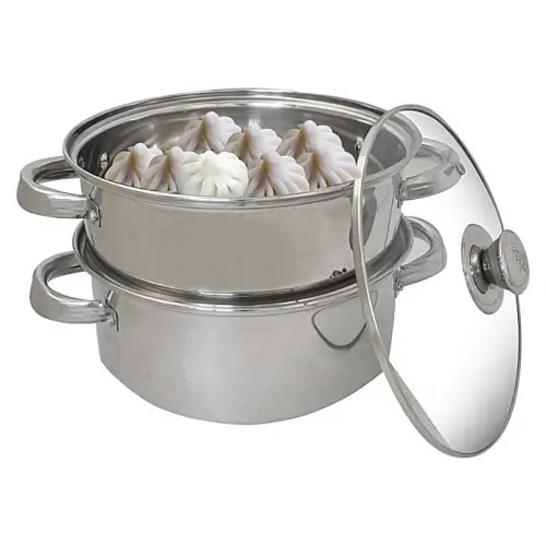 Stainless Steel Multipurpose Steamer with Glass Lid