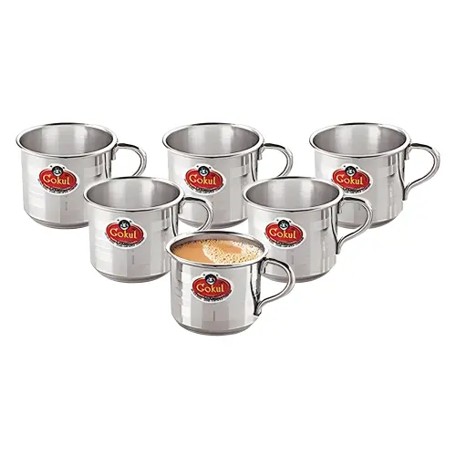 Gokul Stainless Steel Single Wall Fame Tea Cup