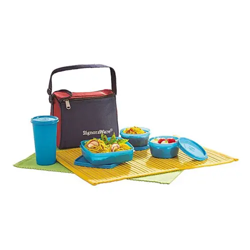 Signoraware Best Lunch Box With Bag (Assorted)