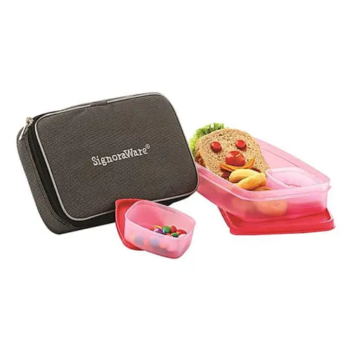 Signoraware Compact Lunch Box With Bag - Assorted