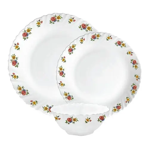 La Opala W & L Petite Roses Dinner Set - 18 Pieces