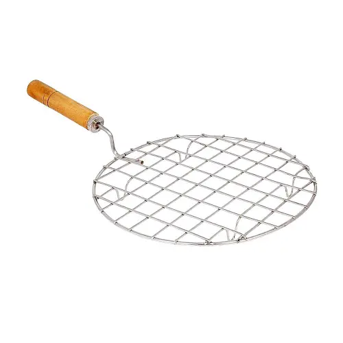 Stainless Steel Grill Jali With Wooden Handle