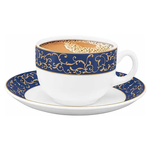 La Opala Sovrana Cup & Saucer Set - 6 Pieces