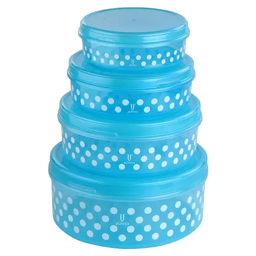 Joyo Food Keeper Container - Polka (Blue) Set of 4