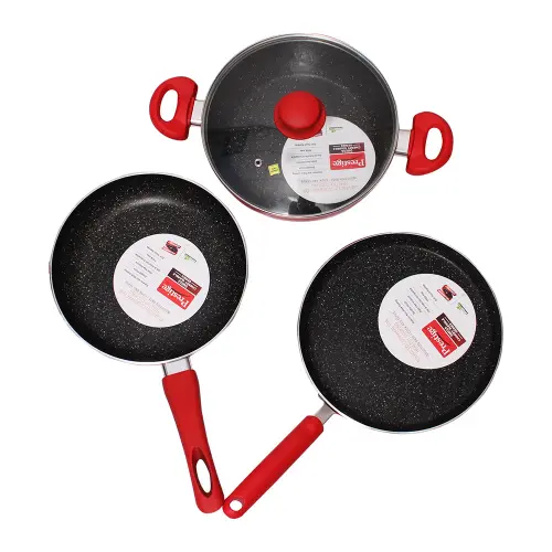 Prestige Omega Cherry Non-Stick Cookware Set - 4 Pieces
