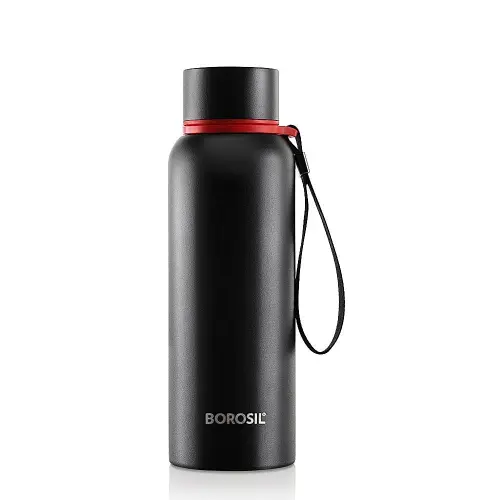 Borosil Stainless Steel Hydra Trek Bottle - Black