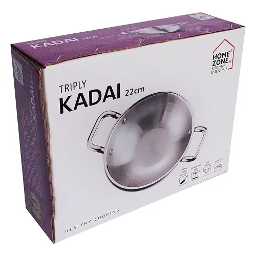 Home Zone Triply Stainless Steel Kadai