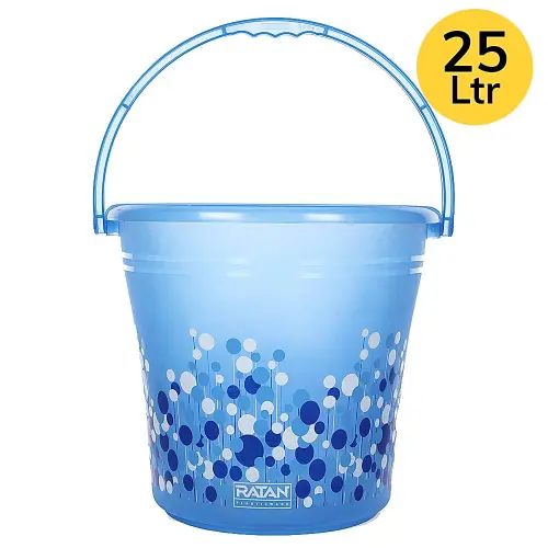 Ratan Plastic Frosty Bucket (Blue) - 25 L