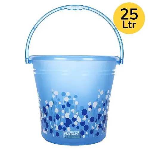 Ratan Plastic Frosty Bucket (Blue) - 25 L