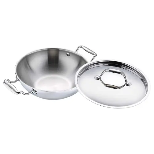 Bergner Argent Stainless Steel Triply Kadai With Lid - 2 L