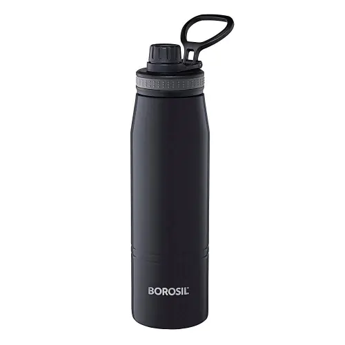 Borosil Stainless Steel Go Sport Water Bottle - Black