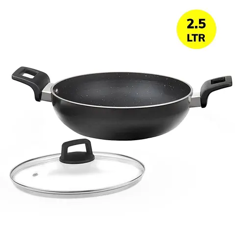 Borosil Granito Non-Stick Induction Base Kadai With Lid (2.5 L) - 24 cm