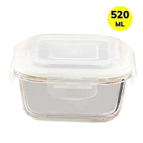 Borosil Klip-N-Store Square Glass Container