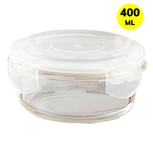 Borosil Klip-N-Store Round Glass Container