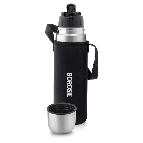 Borosil Thermo Stainless Steel Flask - Black