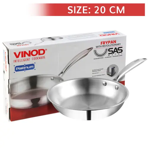 Vinod Platinum Stainless Steel Triply Fry Pan
