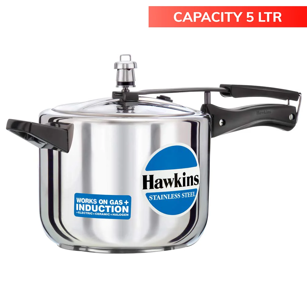 Hawkins Stainless Steel Inner Lid Pressure Cooker (HSS50) - 5 L