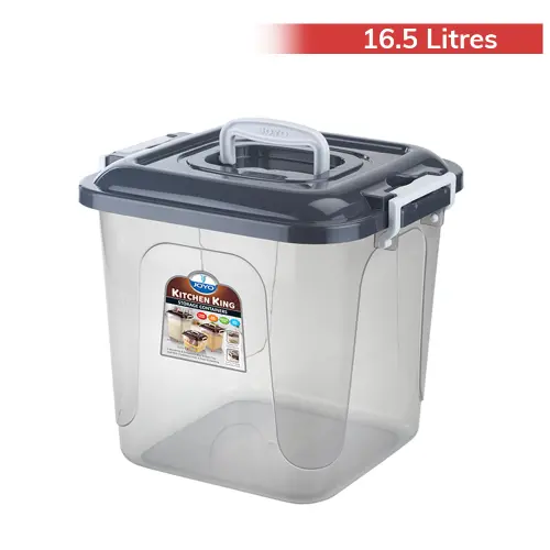 Joyo Plastic Kitchen King Storage Container (Grey) - 16.5 L