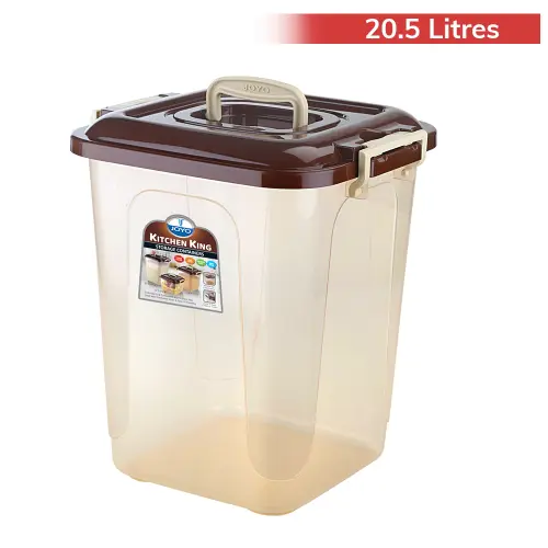 Joyo Plastic Kitchen King Storage Container (Brown) - 20.5 L