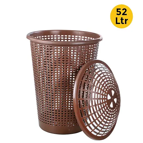 Joyo Plastic Cane Laundry Basket (Dark Brown) - 52 L