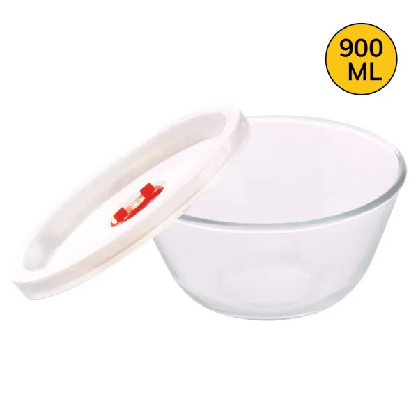 Borosil Glass Mixing Bowl with Plastic Lid