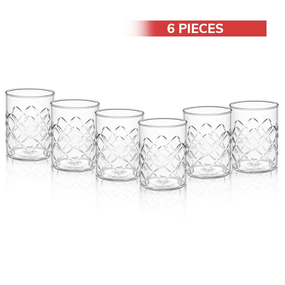 Borosil Crown Whiskey Medium Glass (350 ml) - 6 Pieces